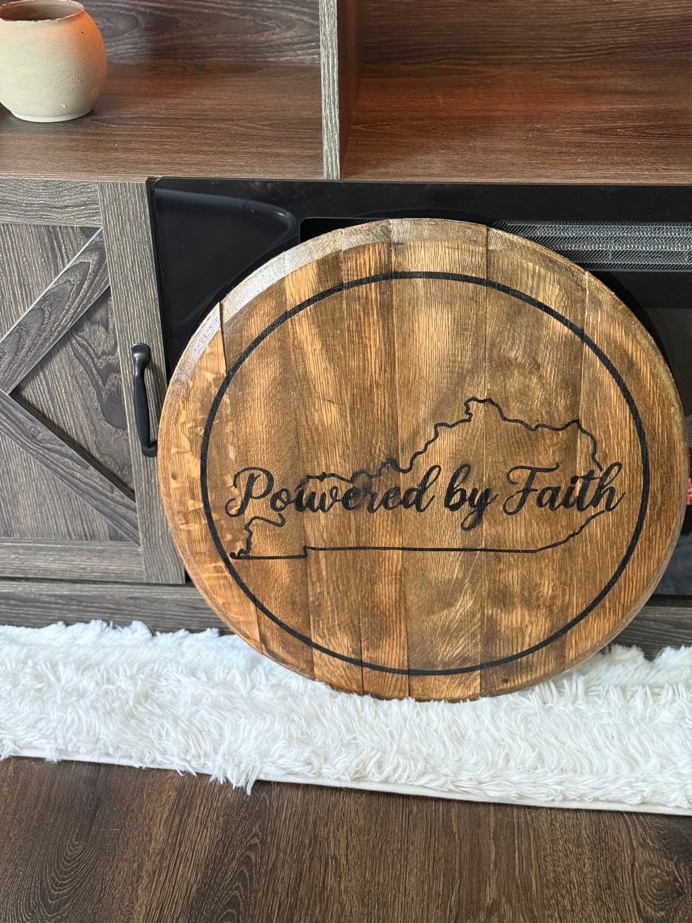 Powered by Faith barrel head